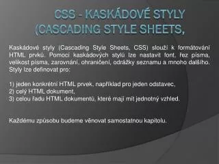 css kask dov styly cascading style sheets