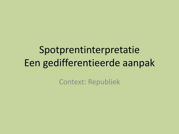 spotprentinterpretatie een gedifferentieerde aanpak