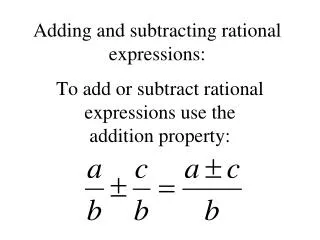 adding and subtracting rational expressions