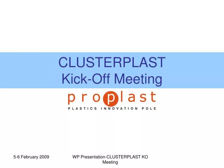 clusterplast kick off meeting