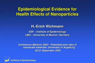 Epidemiological Evidence for Health Effects of Nanoparticles