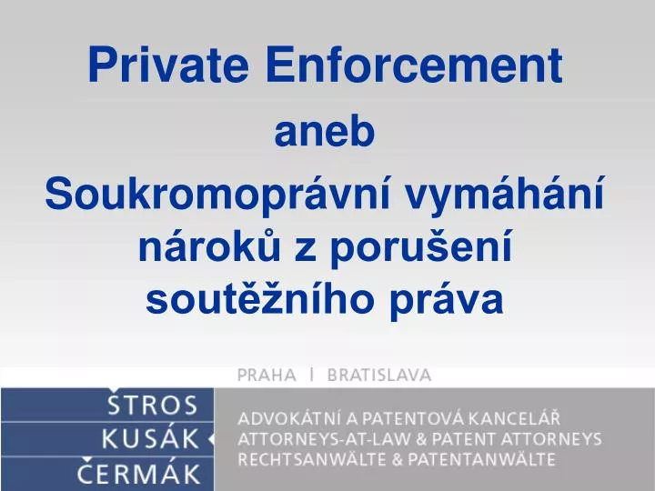 private enforcement aneb soukromopr vn vym h n n rok z poru en sout n ho pr va