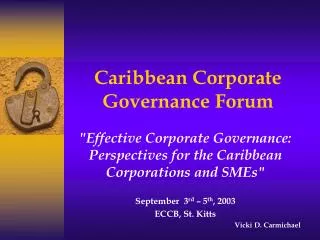 Caribbean Corporate Governance Forum