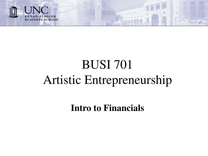 busi 701 artistic entrepreneurship