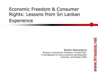 Economic Freedom &amp; Consumer Rights: Lessons from Sri Lankan Experience