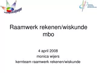 raamwerk rekenen wiskunde mbo