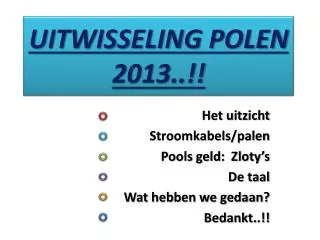 uitwisseling polen 2013