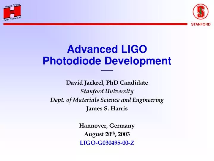 advanced ligo photodiode development