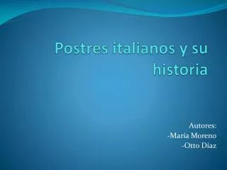 postres italianos y su historia