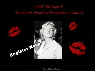 2005 Division E Humorous Speech &amp; Evaluation Contest
