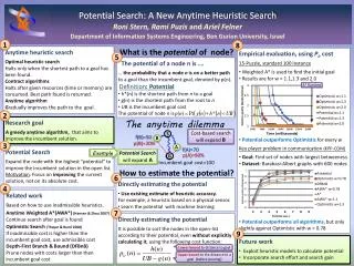 Potential Search: A New Anytime Heuristic Search Roni Stern, Rami Puzis and Ariel Felner