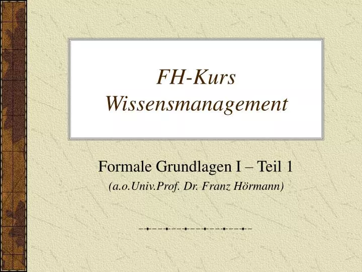 fh kurs wissensmanagement