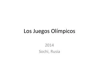 los juegos ol mpicos