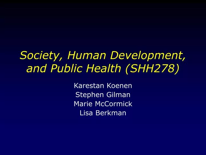 society human development and public health shh278