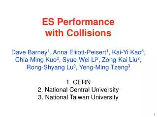 ES Performance with Collisions