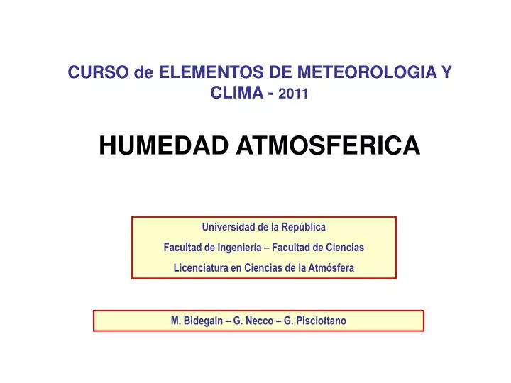 curso de elementos de meteorologia y clima 2011 humedad atmosferica