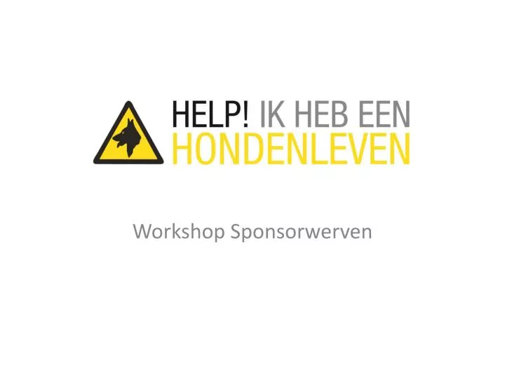 workshop sponsorwerven