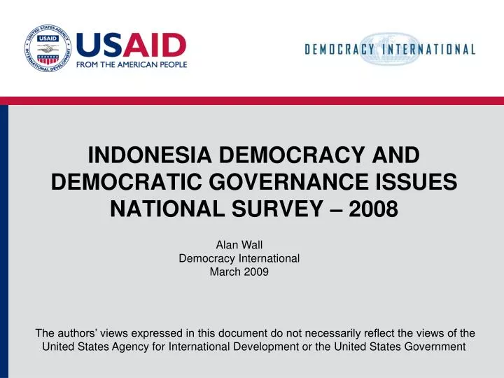 indonesia democracy and democratic governance issues national survey 2008