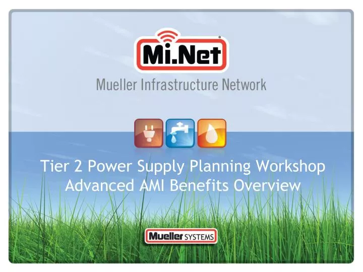 tier 2 power supply planning workshop advanced ami benefits overview