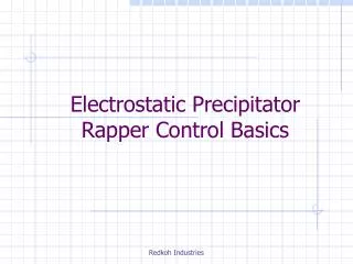 Electrostatic Precipitator Rapper Control Basics