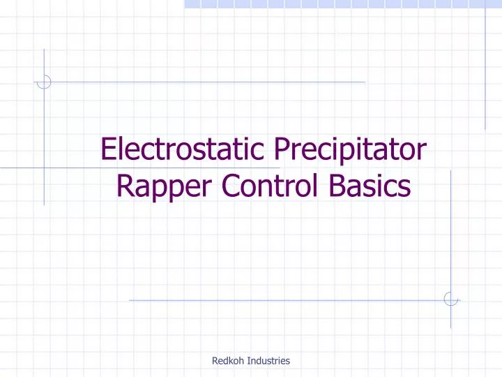 electrostatic precipitator rapper control basics