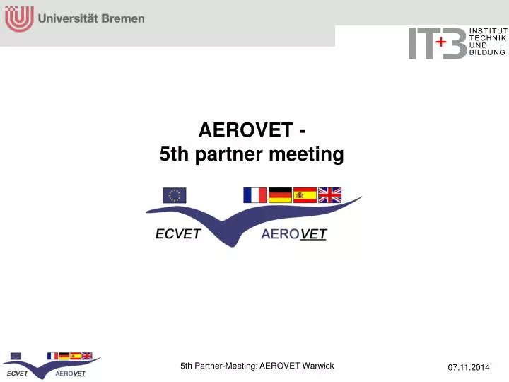 aerovet 5th partner meeting andreas saniter itb uni hb