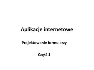 aplikacje internetowe