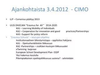 ajankohtaista 3 4 2012 cimo