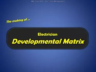 Electrician Developmental Matrix