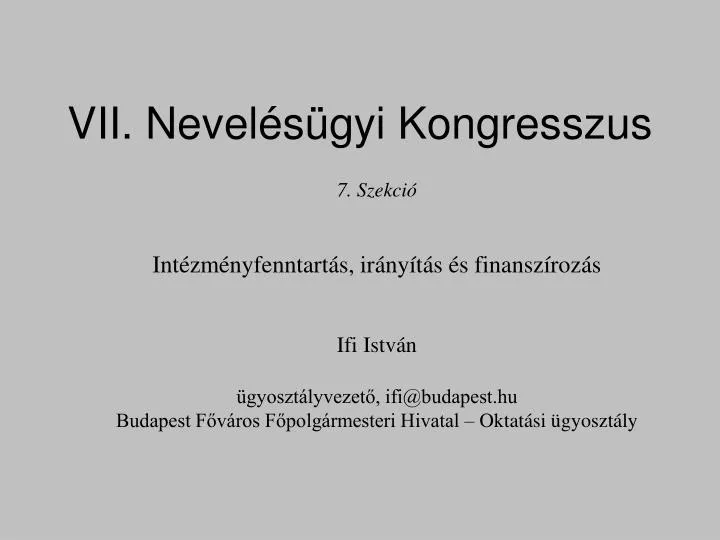 vii nevel s gyi kongresszus