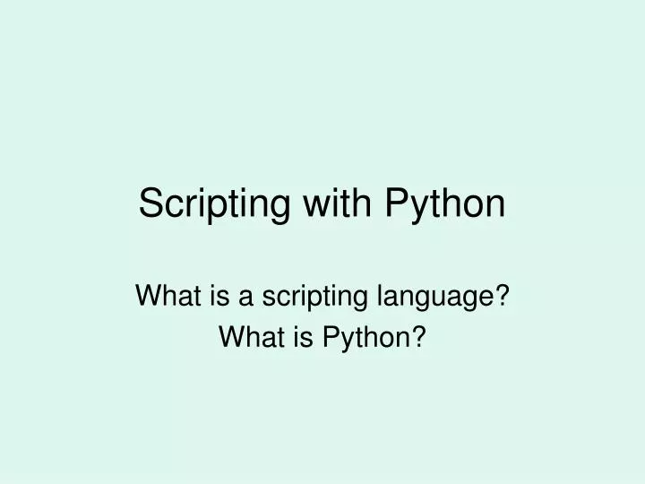 scripting with python
