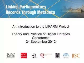 An Introduction to the LIPARM Project Theory and Practice of Digital Libraries Conference
