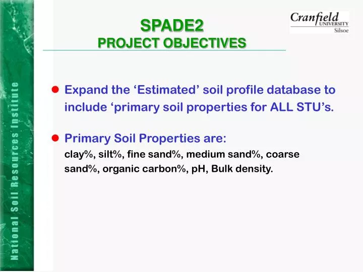 spade2 project objectives