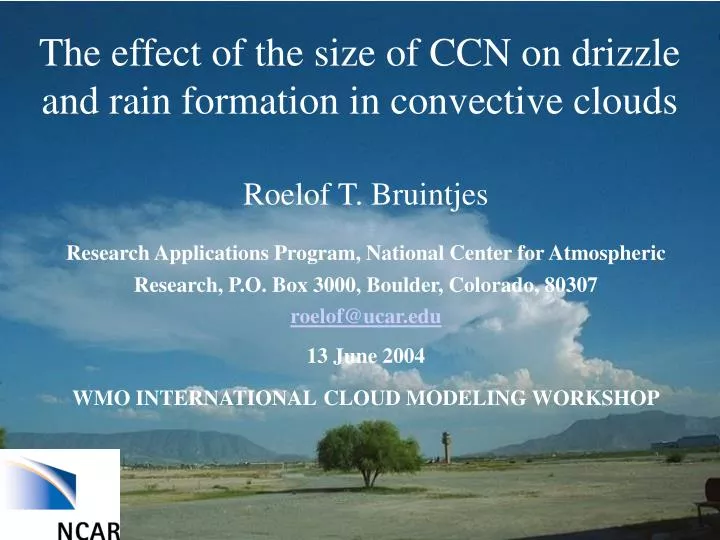 the effect of the size of ccn on drizzle and rain formation in convective clouds