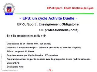 eps un cycle activit duelle