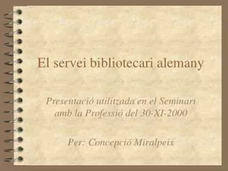 el servei bibliotecari alemany