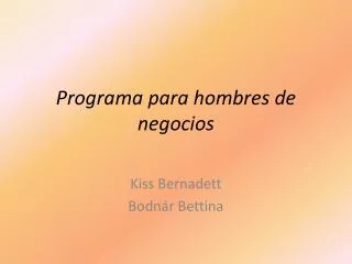 programa para hombres de negocios
