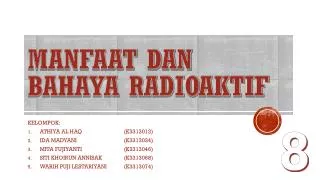 manfaat dan bahaya radioaktif
