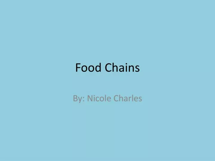 food chains