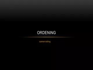 ordening