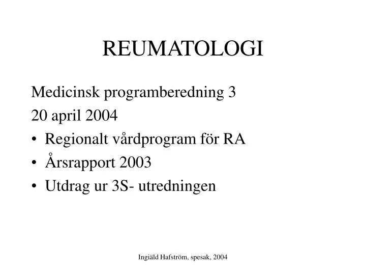 reumatologi