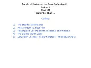 Transfer of Heat Across the Ocean Surface (part 2)
