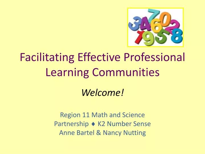 facilitating effective professional learning communities