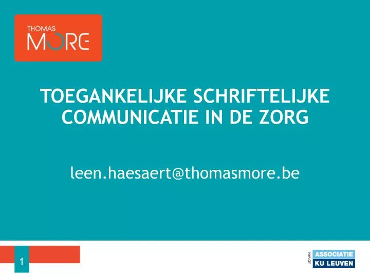 toegankelijke schriftelijke communicatie in de zorg