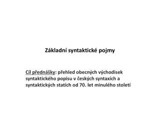 z kladn syntaktick pojmy