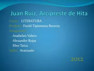 juan ruiz arcipreste de hita