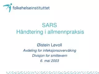 sars h ndtering i allmennpraksis