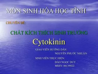m n sinh h a h c t nh