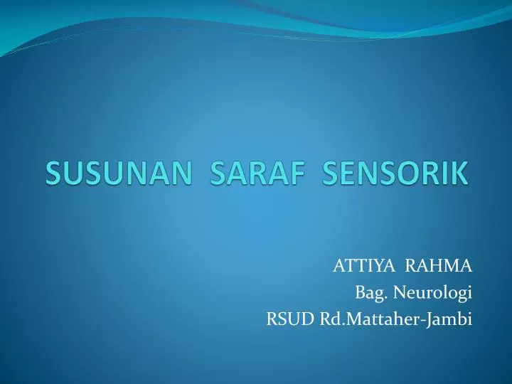 susunan saraf sensorik