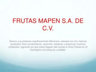 frutas mapen s a de c v